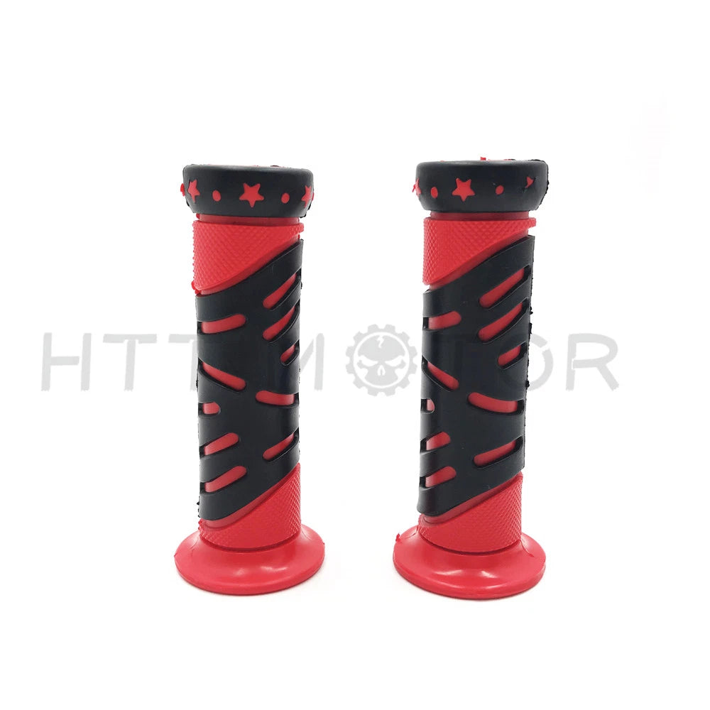 Rubber Gel Hand Grips for Motorcycle Dirt Bike (25MM 22MM) - Red