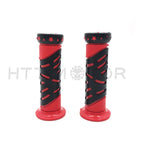 Rubber Gel Hand Grips for Motorcycle Dirt Bike (25MM 22MM) - Red