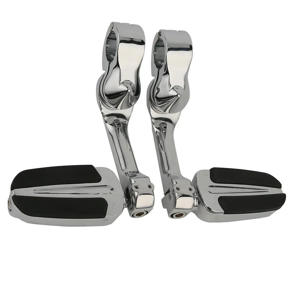 Highway Bar Footpegs Long Angled Adjustable Mount for Harley Touring Softail