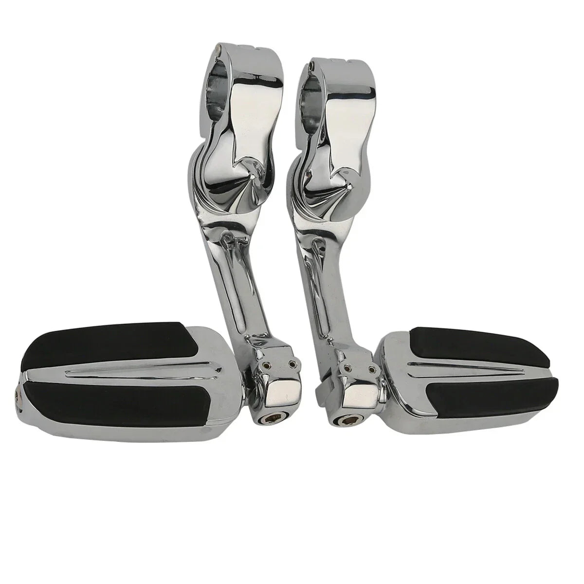 Highway Bar Footpegs Long Angled Adjustable Mount for Harley Touring Softail
