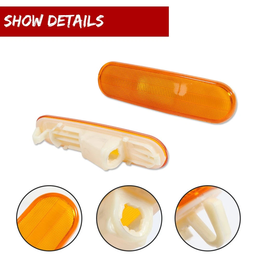 Front Amber Lens Side Marker Parking Light Pair for Honda Civic Si (2002–2005)