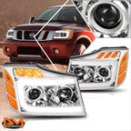 LED Projector Headlights Chrome/Amber for Titan/Armada (2004–2015)
