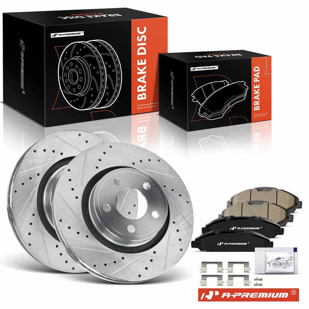 6x Drilled Brake Rotors & Pads for Ford Mustang (2015–2020)
