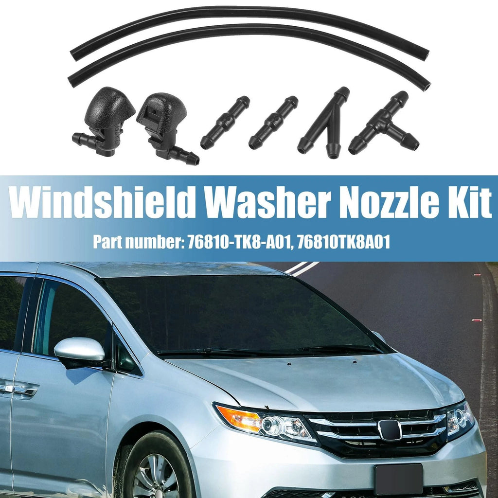 Set of 2 Windshield Washer Nozzles for Honda Pilot (2009–2015) 76810-TK8-A01 Black
