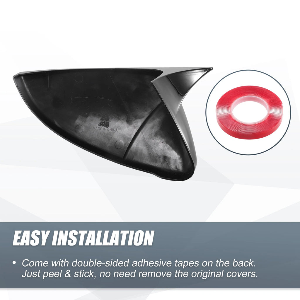 Pair Rearview Mirror Cover Overlay Gloss Black for Volkswagen Golf MK7 (2013–2020)