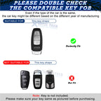 Red Full Cover Keyless Key Fob Case with Keychain for Audi (2014-2018)
