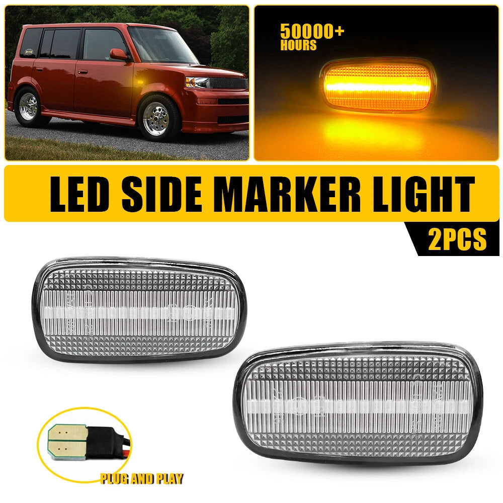 2X Front Bumper Side Clear Marker Signal Lights for Scion xA (2004–2006)