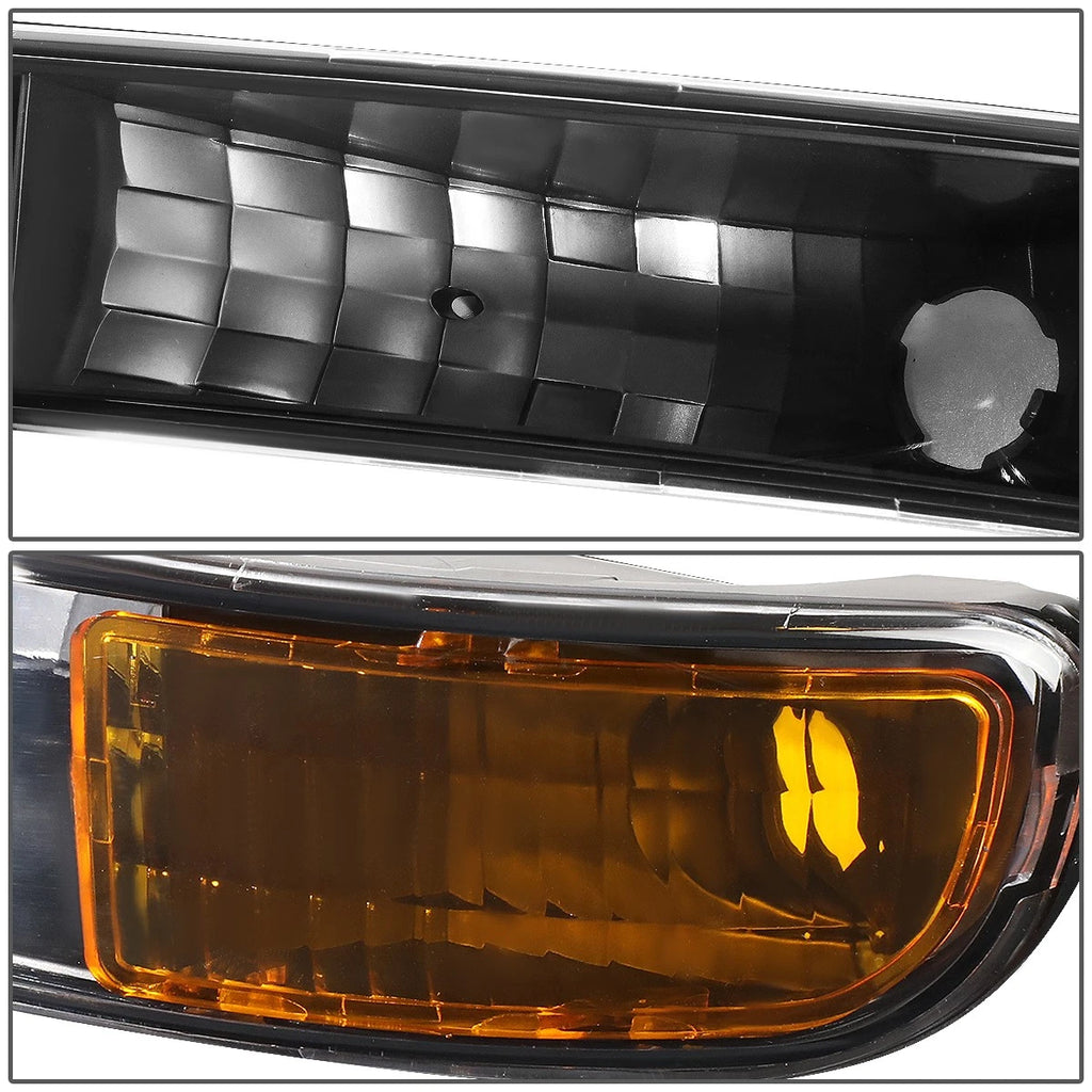 Bumper Light for GMC Sierra/Yukon (1999–2006) Black Housing Clear Lens Amber