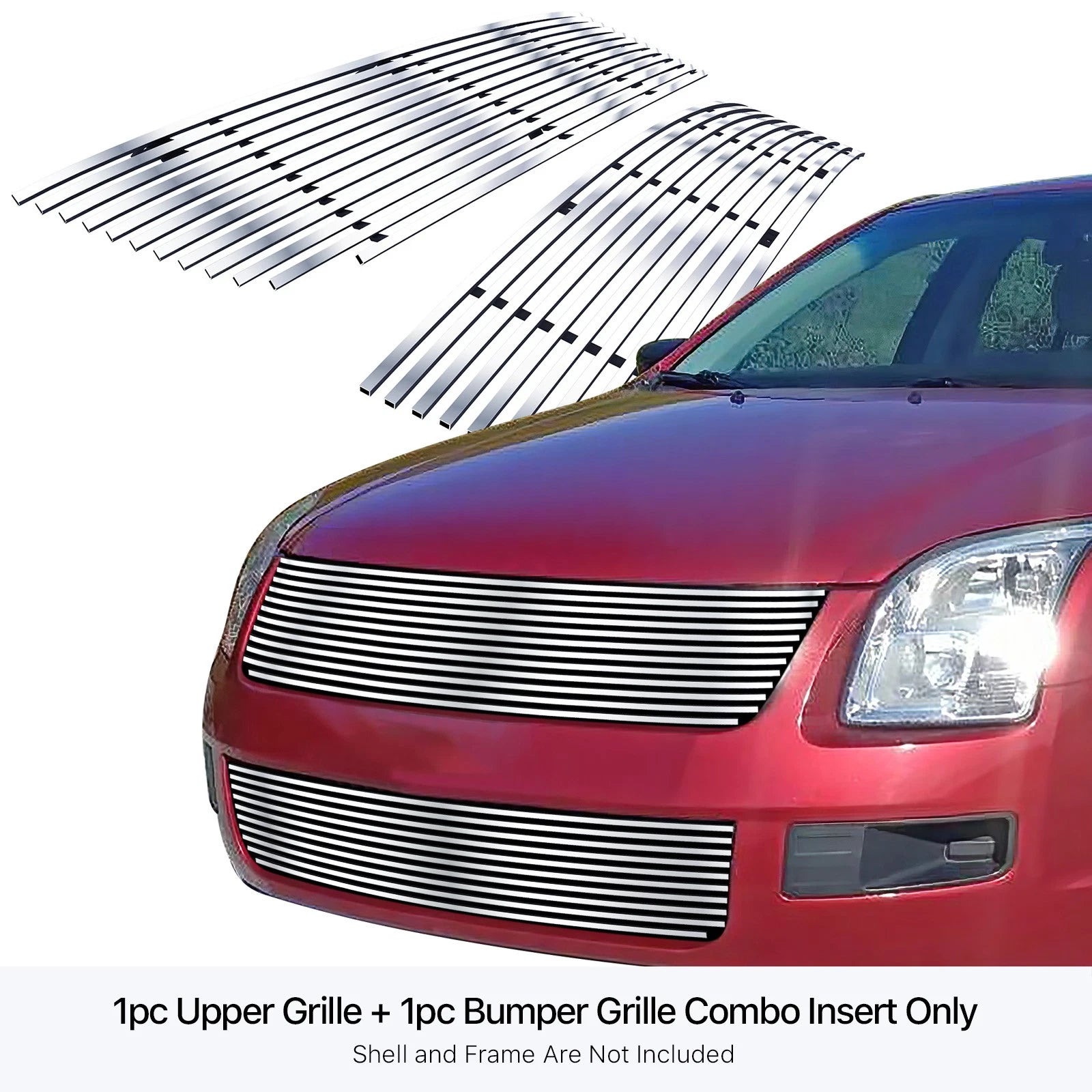 Stainless Silver Billet Grille Insert for Ford Fusion (2006-2009)