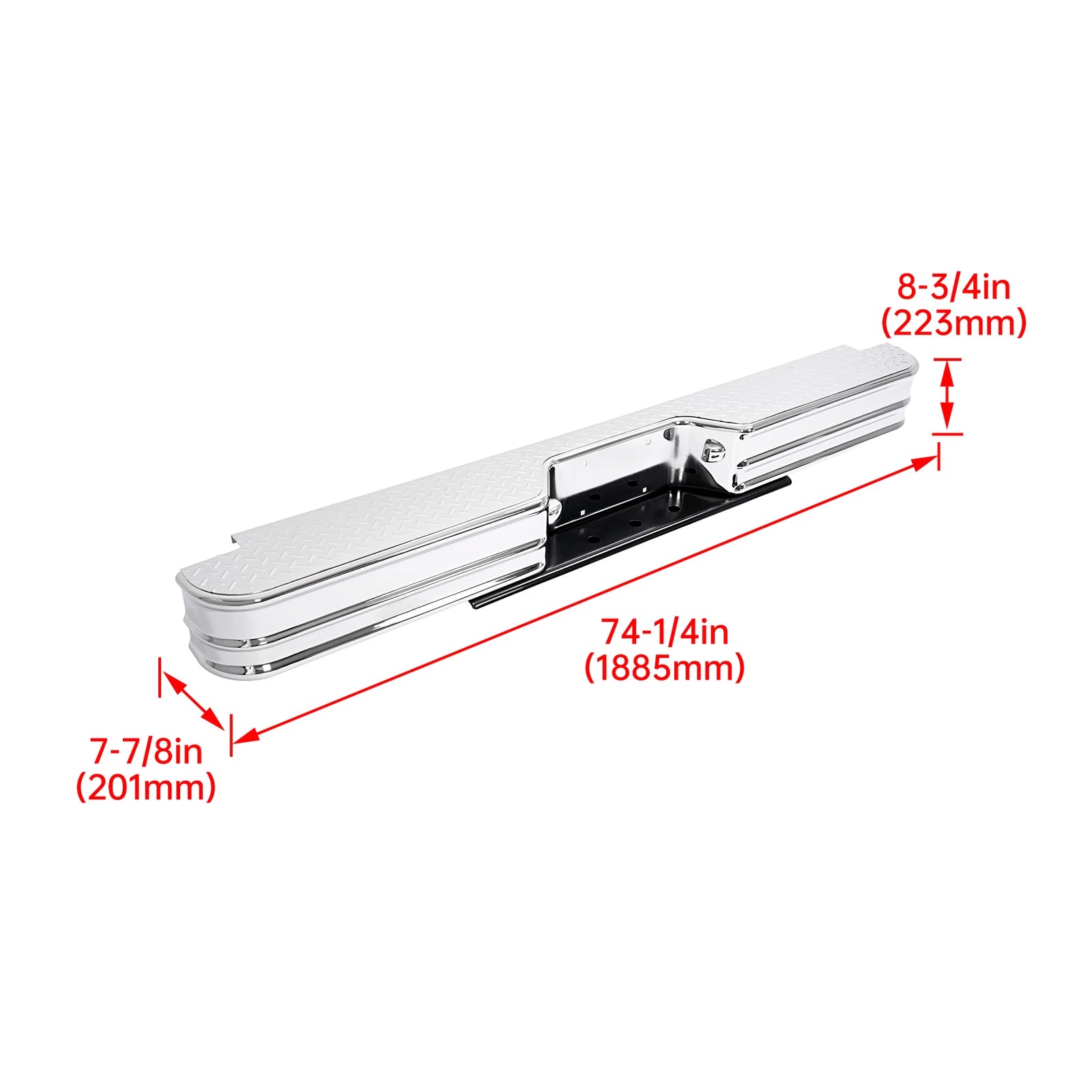 Chrome Steel Diamondstep Rear Step Bumper for Silverado 1500 (2007–2018)