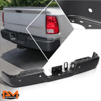 Black Steel Rear Bumper Bar for Ram 2500 3500 (2013–2018) w/Parking Sensor Cutouts