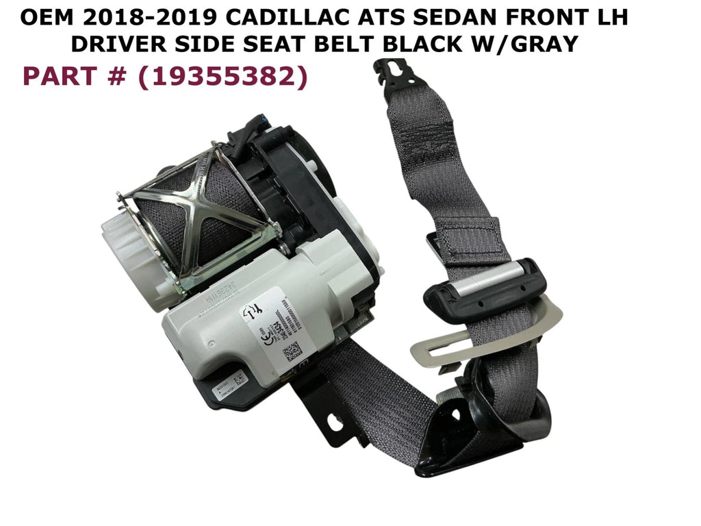 Front Left Seat Belt for Cadillac ATS Sedan (2018–2019) 19355382, Black