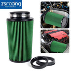 Cold Air Intake Air Filter for Green Performance (3", 3.5", 4", 10.5" Tall)