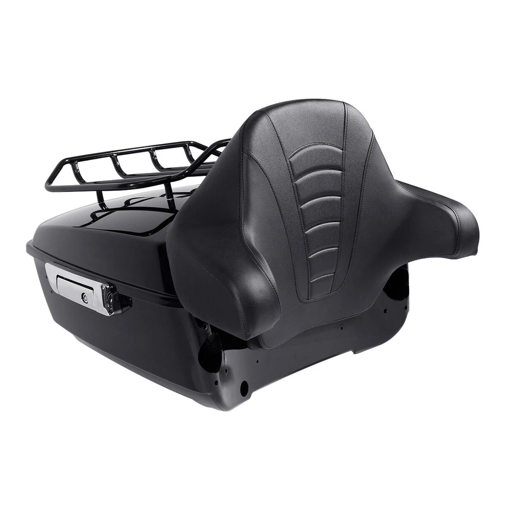 Trunk w/ Rack Backrest Pad for Harley Touring Street Road Glide (2014–2023)