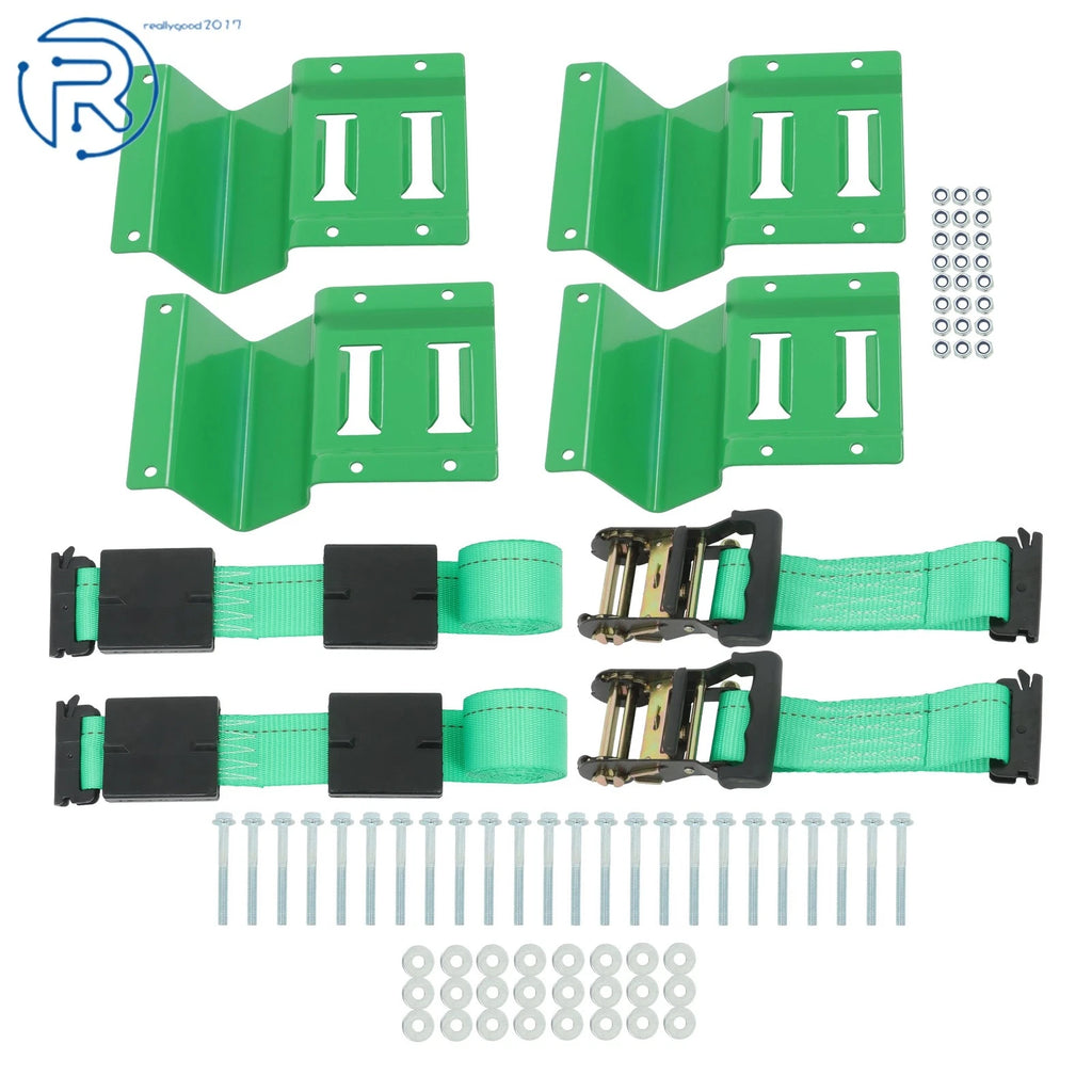 Wheel Chock Tie Down Kit for Green Car (E Track System)