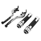 Silver Extendable Brake Clutch Levers Grips Set for Kawasaki ZX14R (2006-2023)