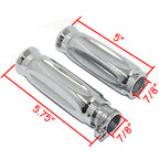 Custom Motorcycle Hand Grips for Sports Bikes 7/8" 22mm Chrome