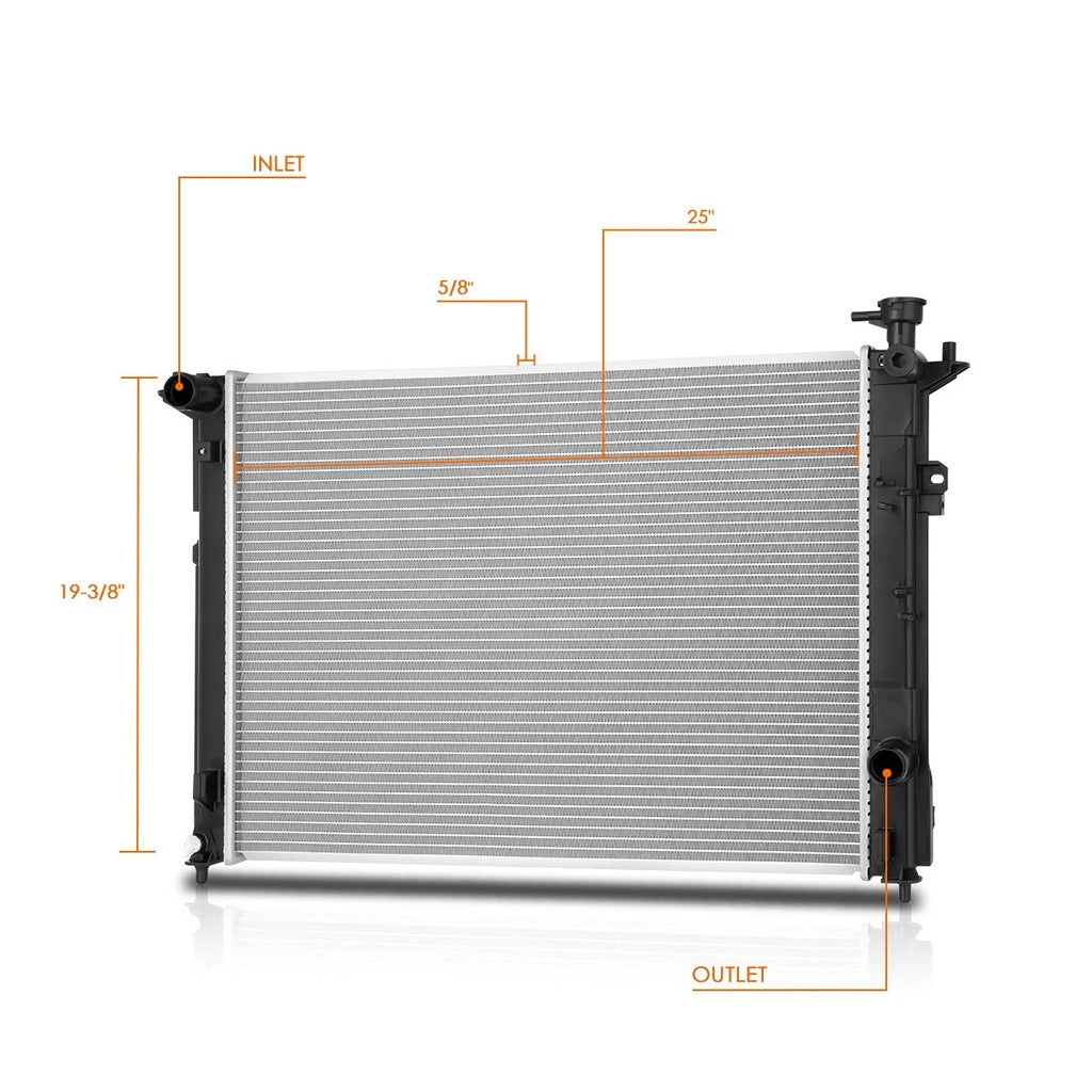 Aluminum Cooling Radiator DPI-13455 for Genesis 3.8L 5.0L (2015–2016)