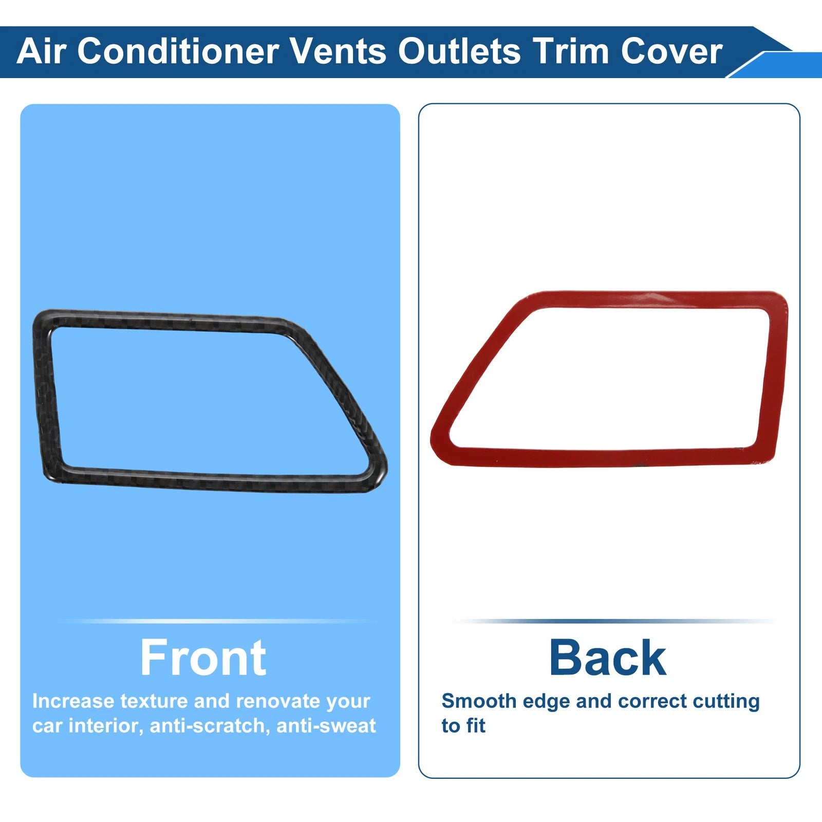 Set of 2 Air Condition Outlet Vent Trim Cover Frame for Mazda 3 (2010–2013) Black