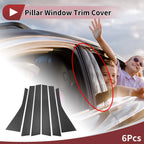 6X Car Door Pillar Window Trim for Honda Fit/Jazz (2004–2007) Black Carbon Fiber