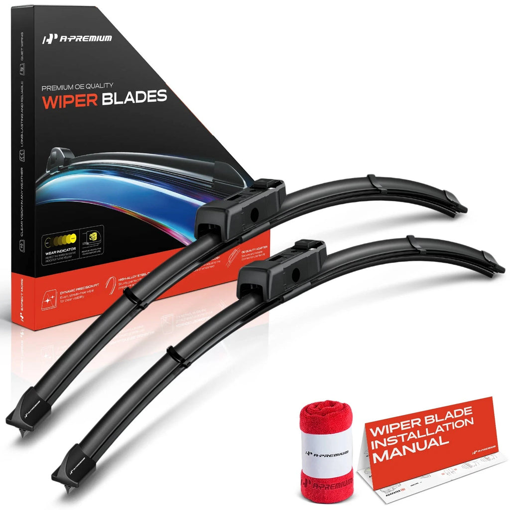 Set of 2 Wiper Blades for BMW X2 (2018–2022), Audi Q2 (2016–2021), VW Jetta, Passat, CC