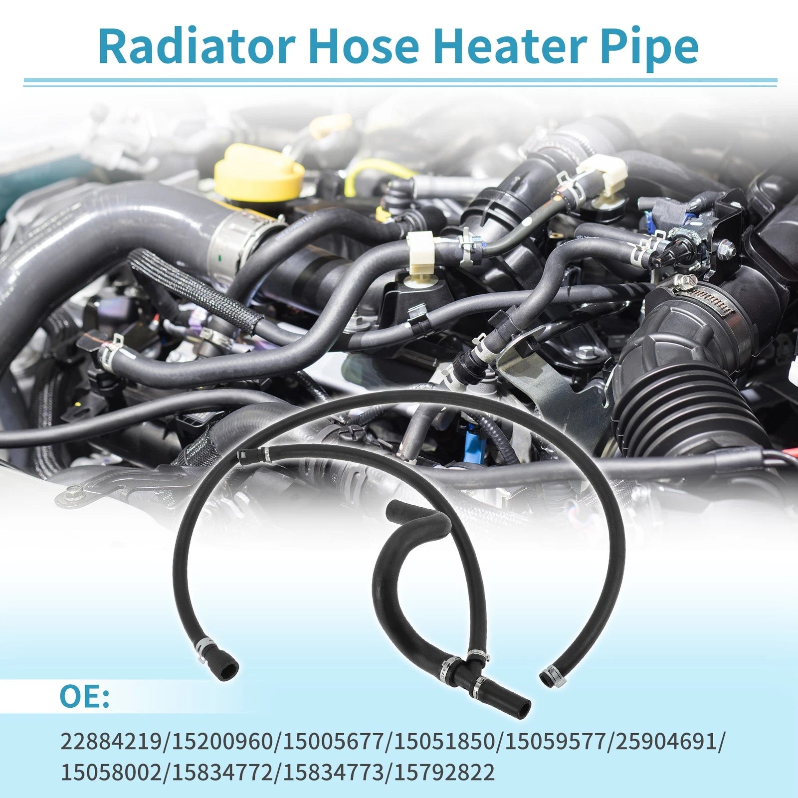 2pcs Heater Inlet & Lower Radiator Outlet Hose for Chevrolet Avalanche (2007–2009)