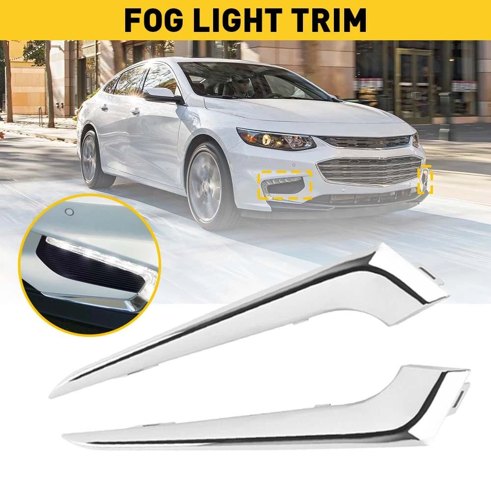 Pair Front Bumper Grille Insert Fog Light Trim for Chevy Malibu (2016–2018)