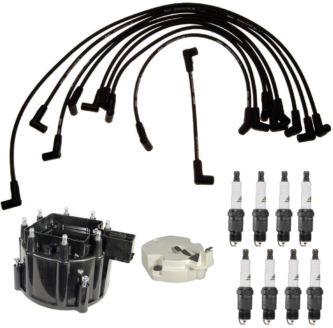 ACDelco Ignition Kit for Buick Chevy GMC (Distributor Rotor Cap Wire Spark Plugs)