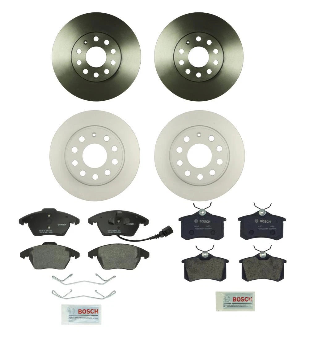 Disc Brake Pad and Rotor Kit for Front and Rear (288mm/252mm)