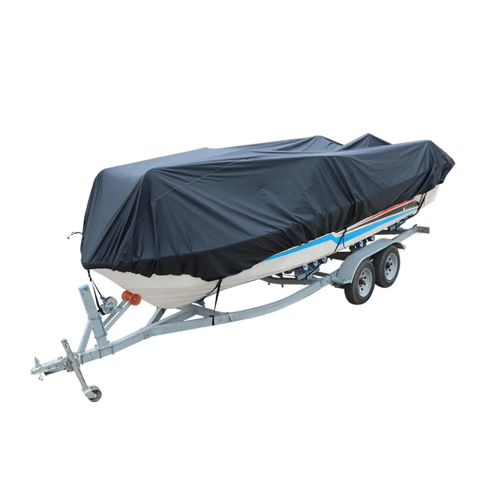 Black 420D Waterproof Yacht Cover for V-Hull Runabouts (11-13ft)