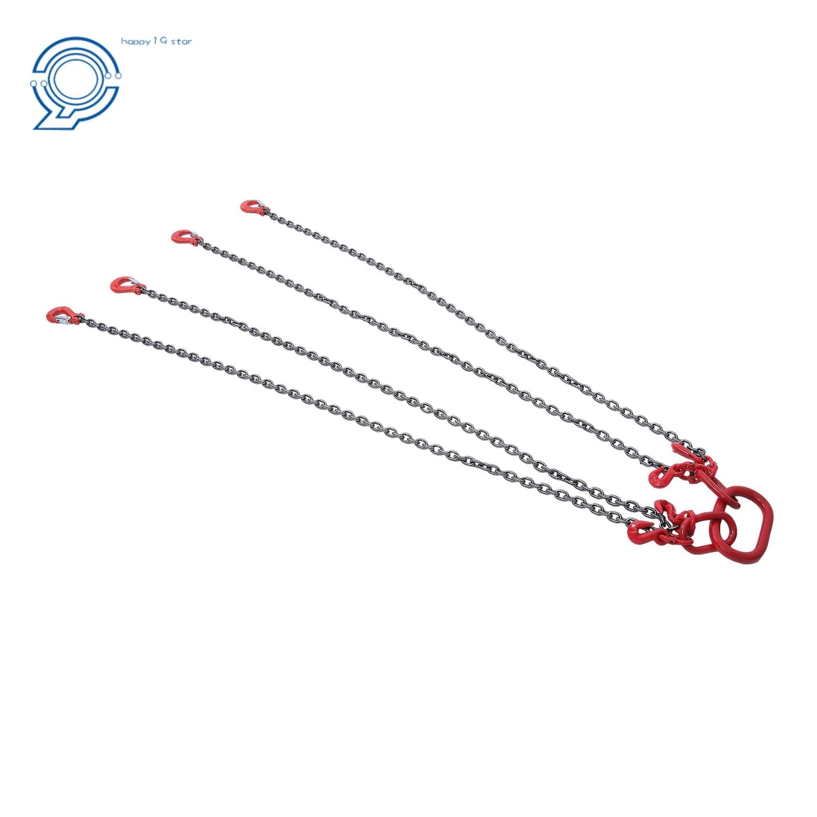 4 Leg Chain Sling 1/4" x 5' G80 Lifting Chain w/ Hooks 6600 lbs Capacity