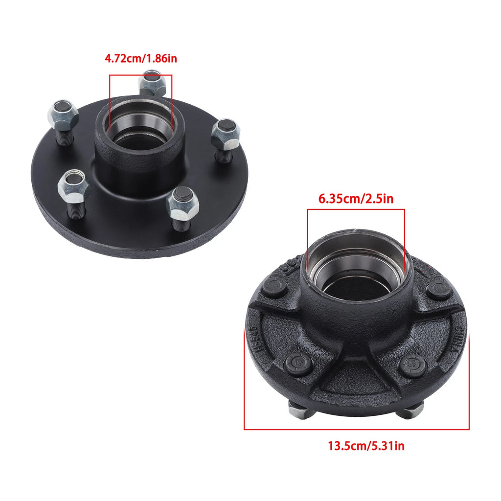 Set of 5 Trailer Hub Kit for 3500lb Axle (11" Square Spindle)