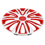 Set of 4 Wheel Hub Caps for 17" Rims - Red & White