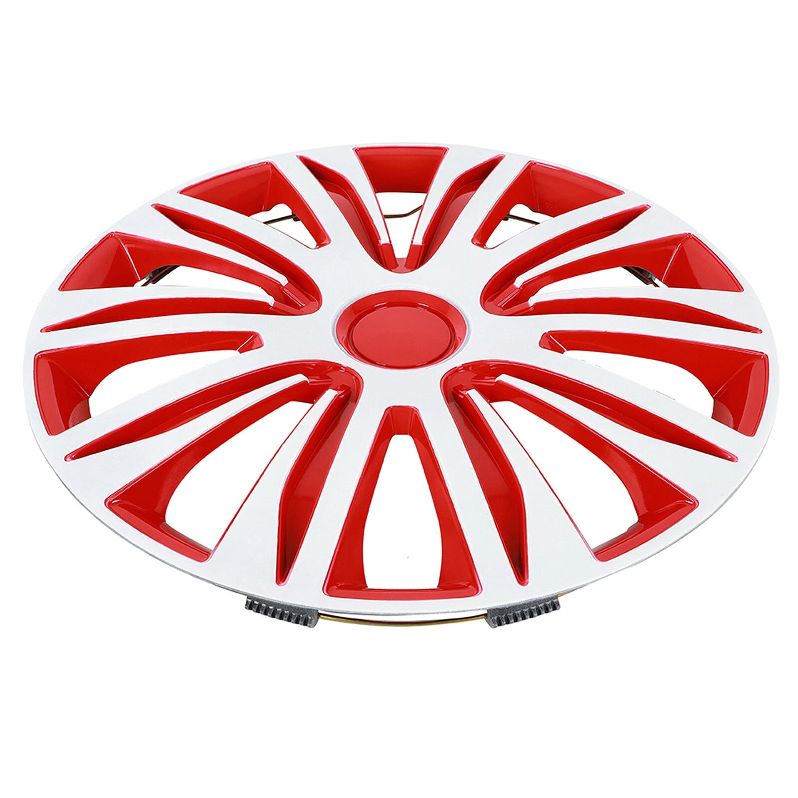 Set of 4 Wheel Hub Caps for 17" Rims - Red & White