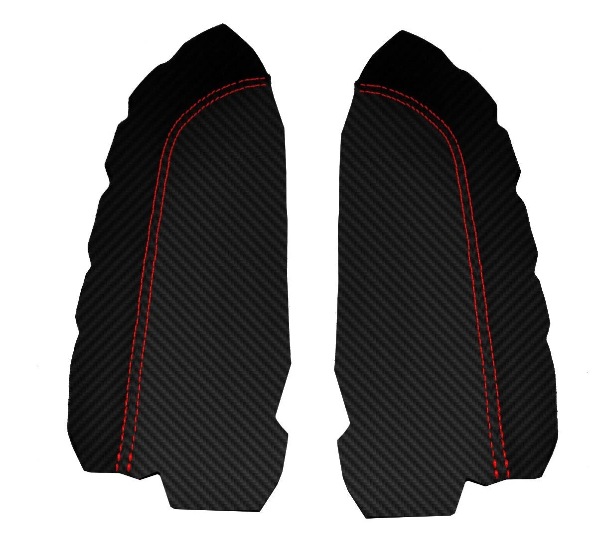 Front Armrest Door Panel for Toyota 4Runner (2003–2009) Red Stitch PVC Carbon