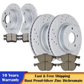 Set of 2 Slotted Rotors and Ceramic Brake Pads for Ford Focus (2012–2018)