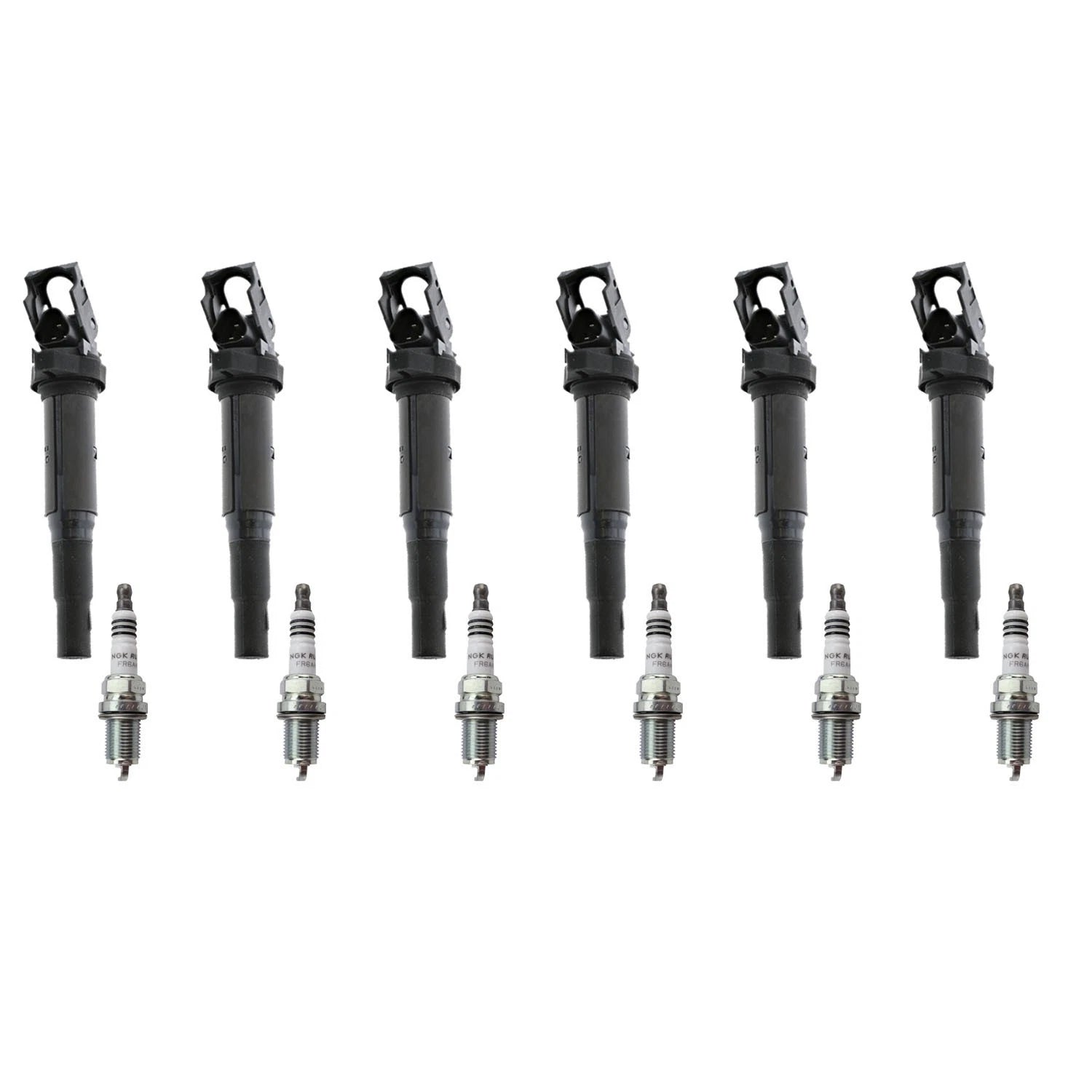 Set of 6 Ignition Coils & NGK Iridium IX Spark Plugs for BMW E46 E60 E83 E53 E85