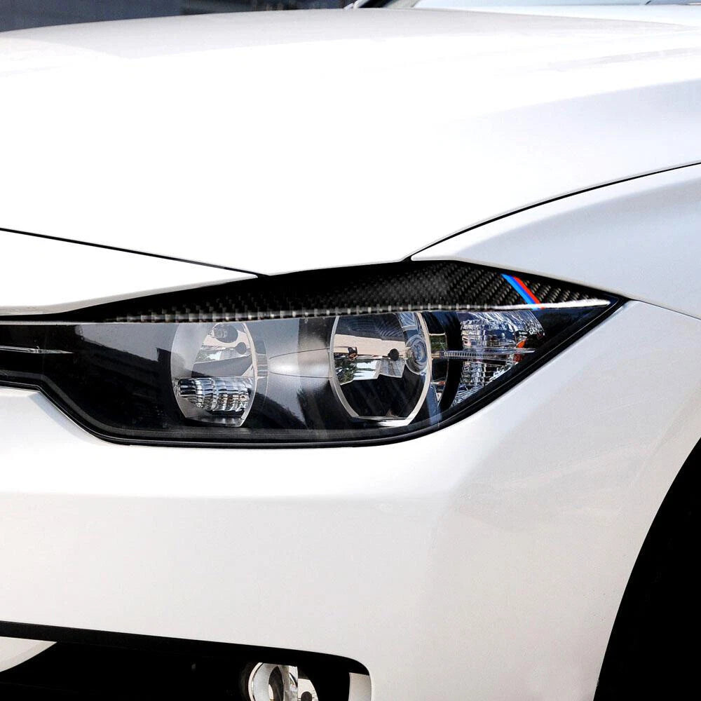 Carbon Fiber Eyelids Eyebrow Headlight Trim for BMW 3 Series F30 (2013–2018)