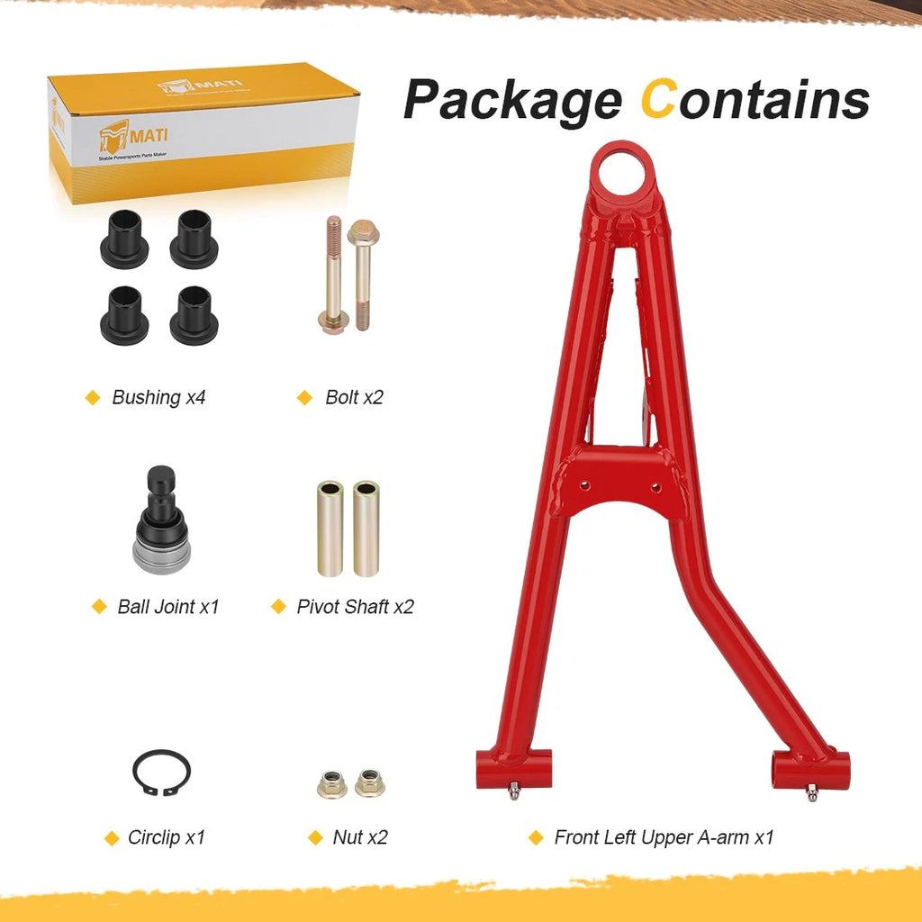 Front Left Upper A-Arm Bushing Kit for Polaris Sportsman 550 850 1000 XP (2009–2023)