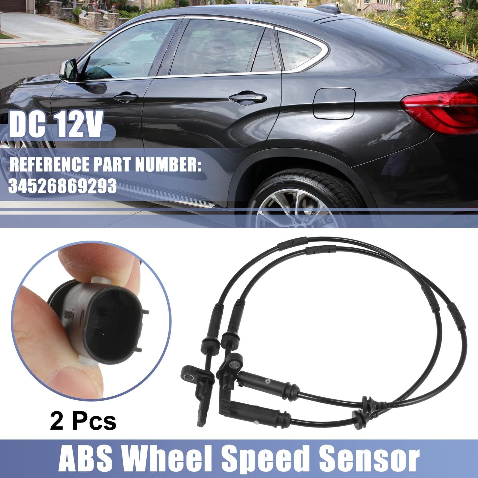 2pcs ABS Wheel Speed Sensor for BMW X3 X4 (2011–2017) 34526869293