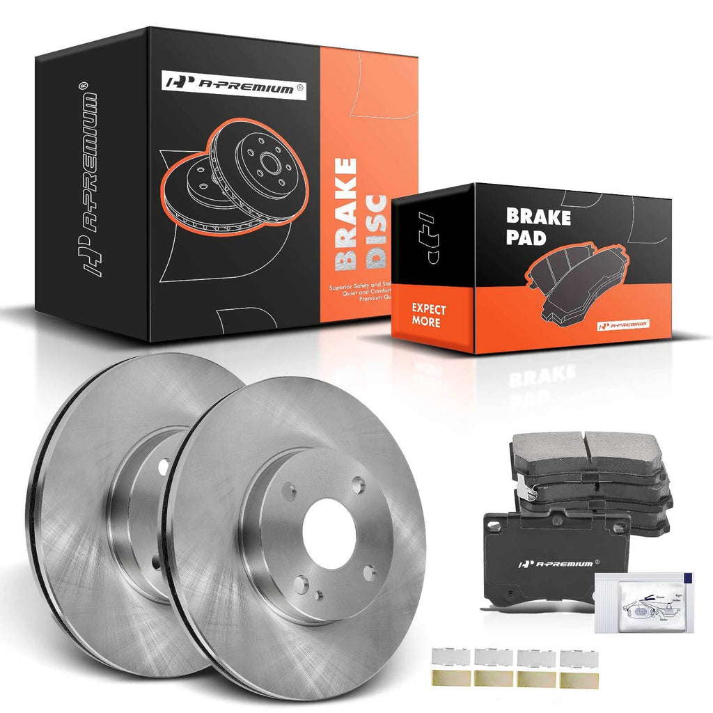 Set of 2 Front Disc Brake Rotors & Ceramic Pads for Ford Escort (1991–2002)