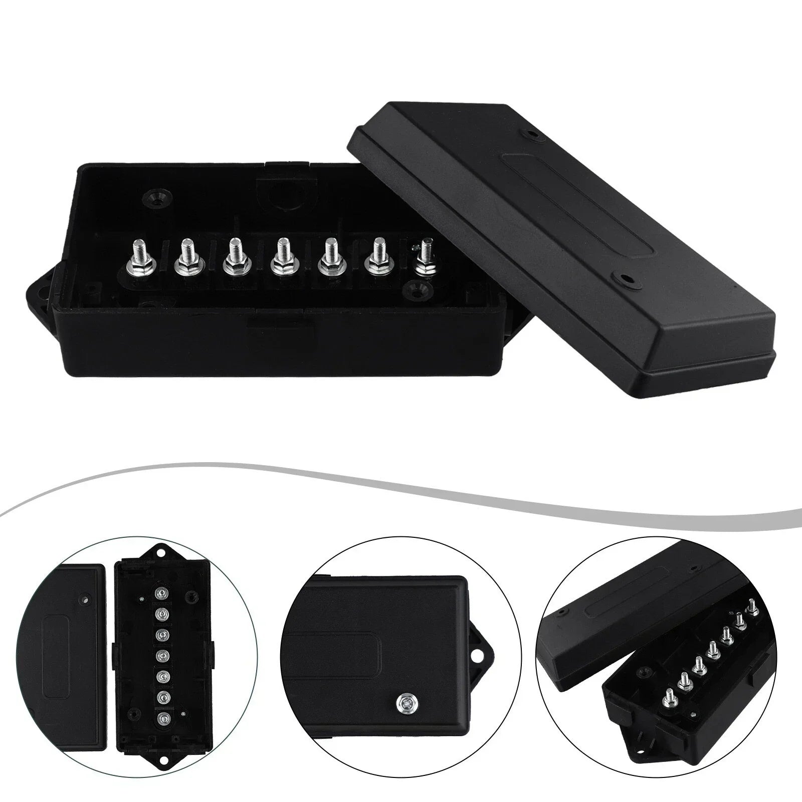7-Way Electrical Trailer Junction Box, 7-Gang Trailer Wire Connection Box