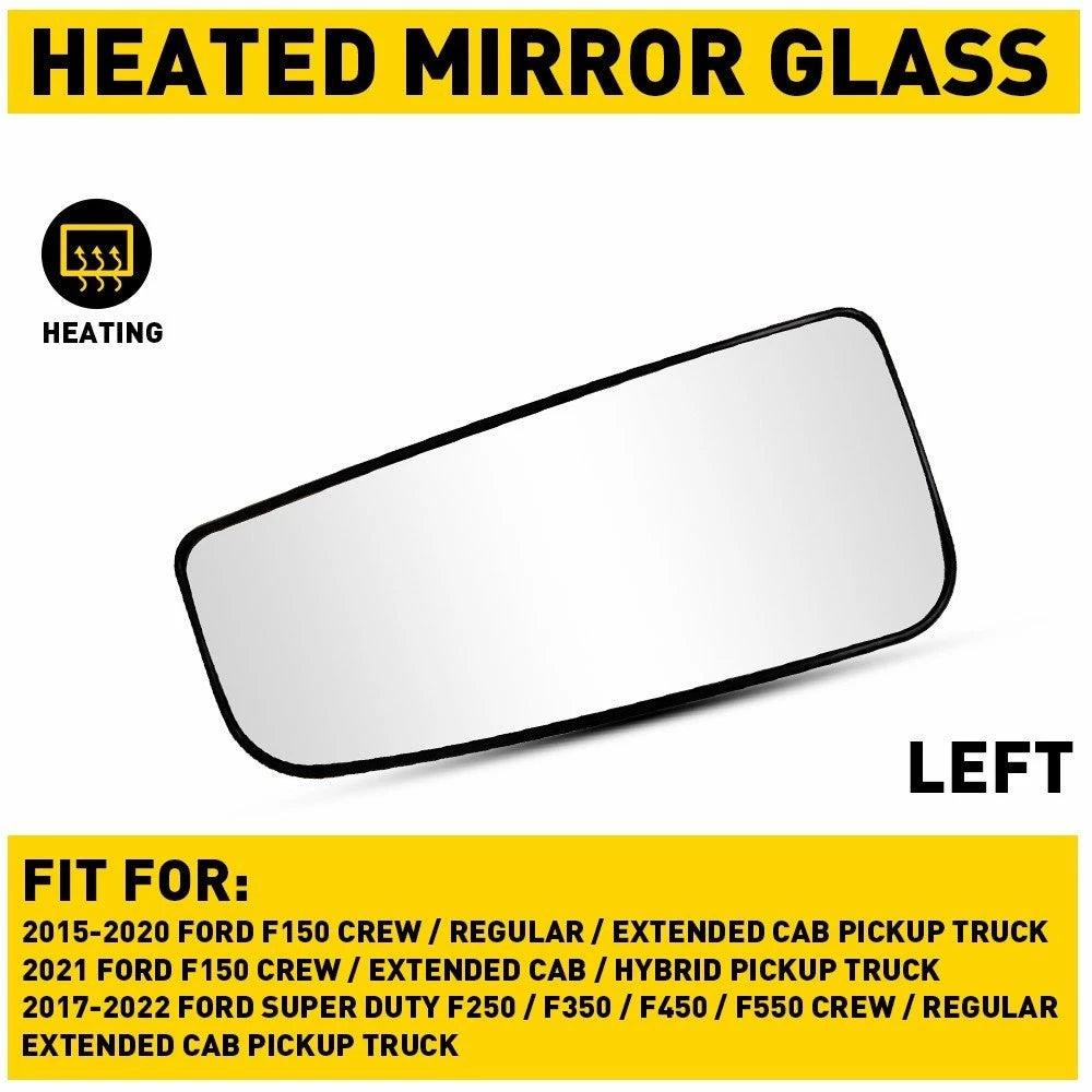 Towing Mirror Glass for Ford F150 (2015–2020) & Super Duty (2017–2022) Driver Side EV