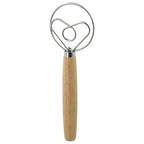 Stainless Steel Dough Whisk with Ergonomic Wood Handle