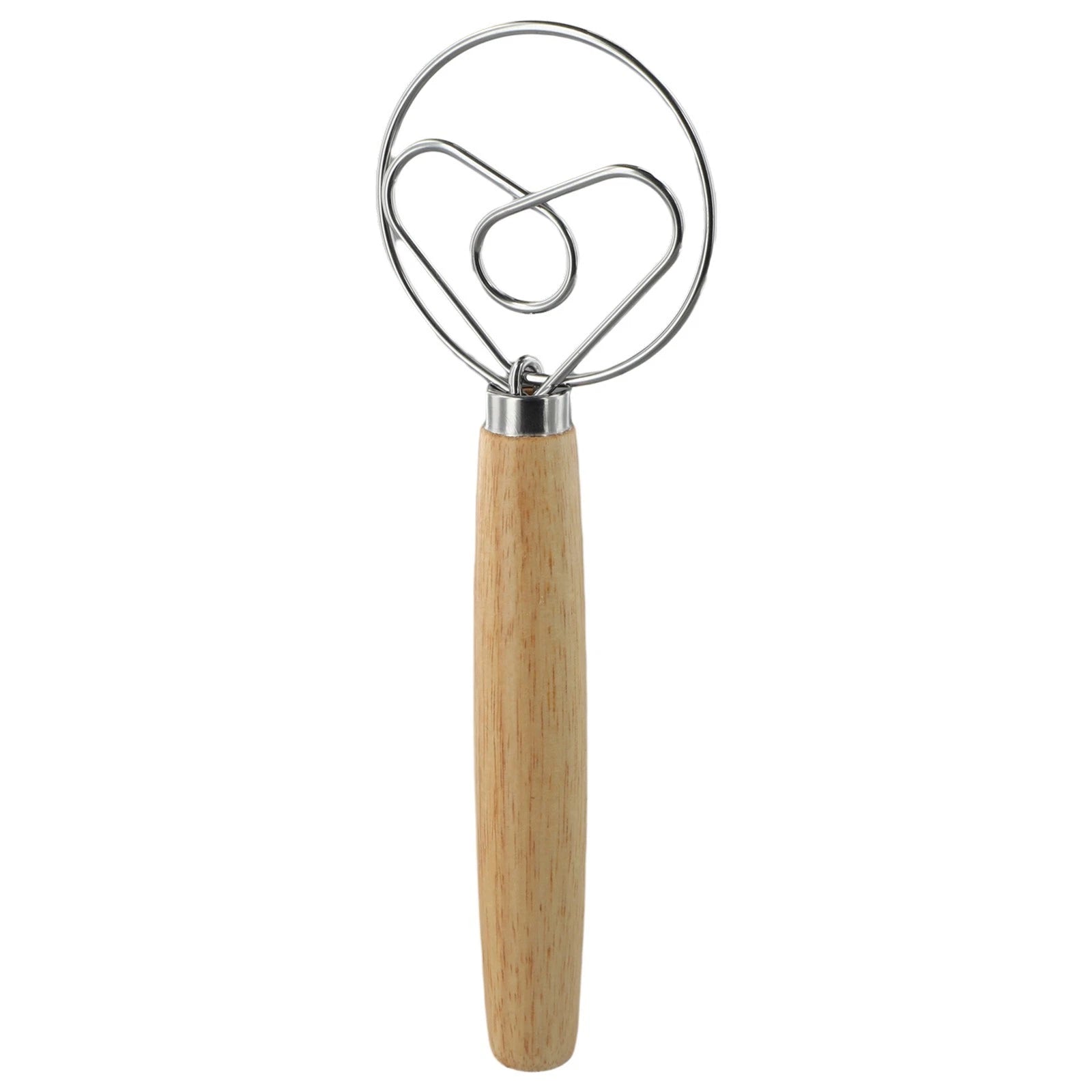 Stainless Steel Dough Whisk with Ergonomic Wood Handle
