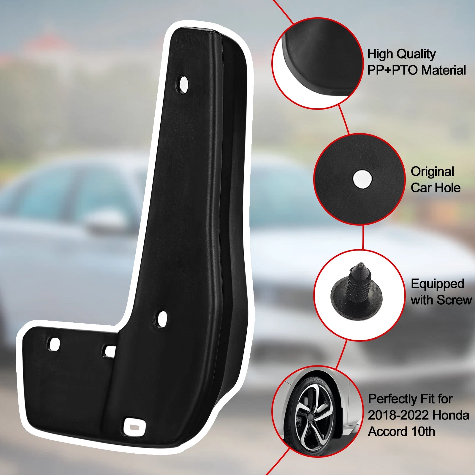 Splash Guards Mud Flaps for Honda Accord (2018-2020) Sedan (4Pcs)