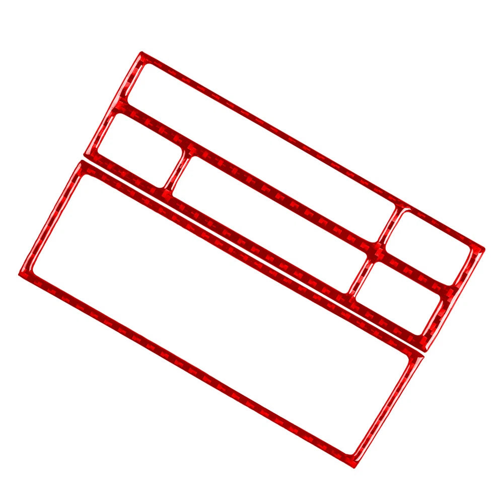 2X Carbon Fiber Red Console Radio CD Panel Trim for BMW 3 Series (1991–1999)