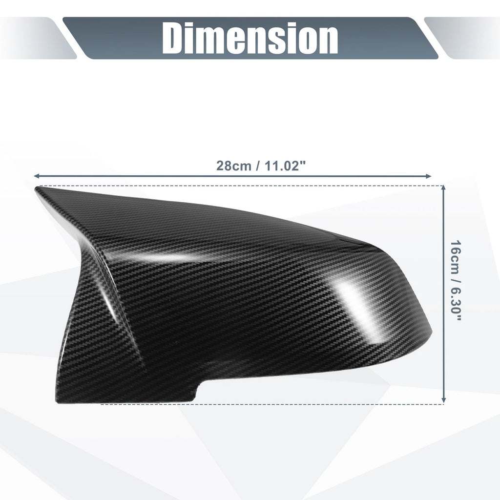 Pair Rearview Mirror Cover Cap Black Carbon Fiber for BMW F20 F22 F23 F30 F31 (2012–2019)