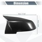 Pair Rearview Mirror Cover Cap Black Carbon Fiber for BMW F20 F22 F23 F30 F31 (2012–2019)