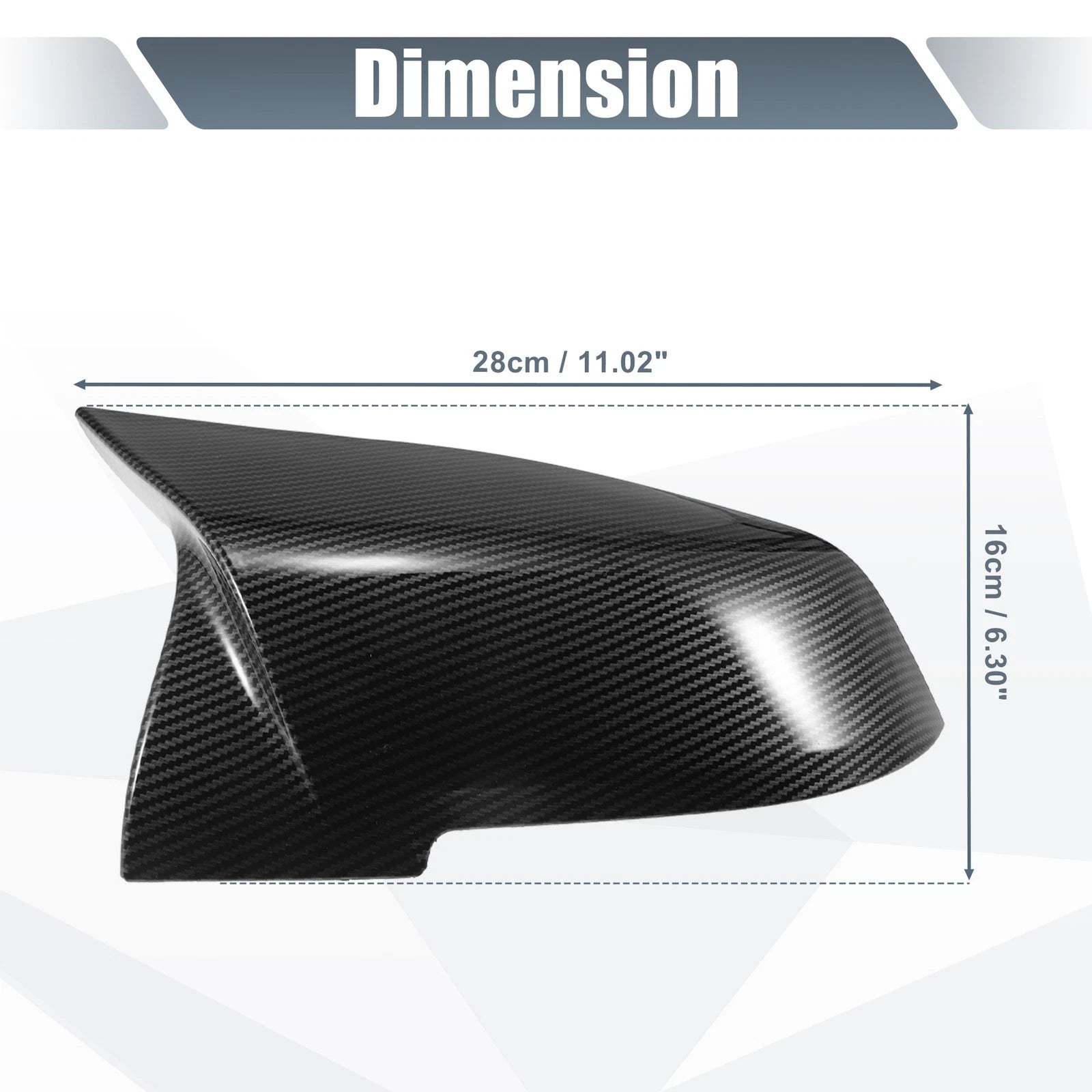 Pair Rearview Mirror Cover Cap Black Carbon Fiber for BMW F20 F22 F23 F30 F31 (2012–2019)
